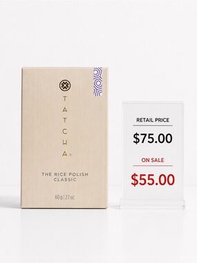 Tatcha Beige Rice Polish Classic with Purple Accent